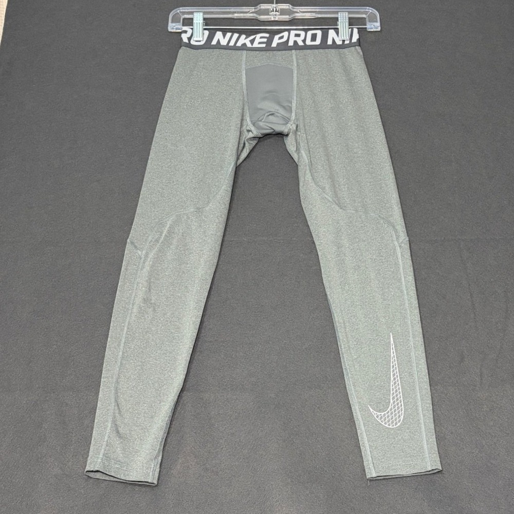 Nike Pro Boys Dri-FIT Compression Leggings Gray Size M
